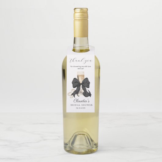 Parel en Prosecco Bruidsdiner Bedankt Flessenhanger (Op fles)