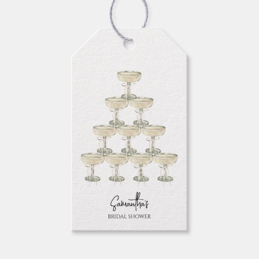 Parel en Prosecco Bruidsdiner Cadeaulabel (Voorkant)