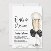 Parel en Prosecco Bruidsdiner Kaart (Voorkant)