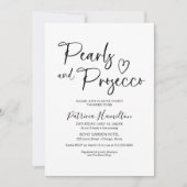 Parel en Prosecco Bruidsdiner Kaart (Voorkant)