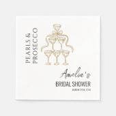 Parel en Prosecco Bruidsdiner Servet (Voorkant)