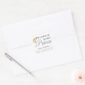 Parel en Prosecco Bruidsdiner Vierkante Sticker (Envelop)