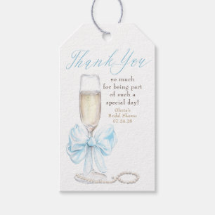 Parel- en Prosecco Bruidsdouche Bedankt Cadeaulabel