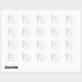 Parel en Prosecco Bruidsdouche Bedankt Ronde Sticker (Vel)