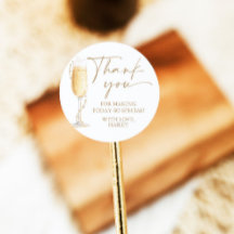 Parel en Prosecco Bruidsdouche Bedankt Sticker
