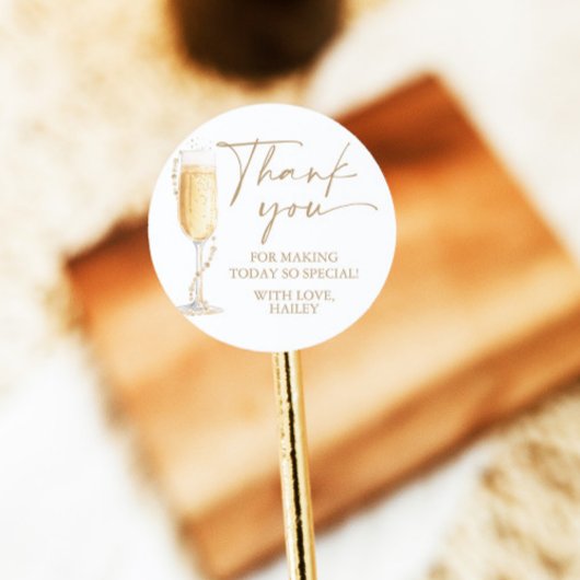 Parel en Prosecco Bruidsdouche Bedankt Sticker