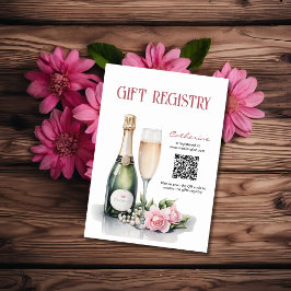 Parel- en Prosecco Bruidsdouche Cadeau Registratie Informatiekaartje