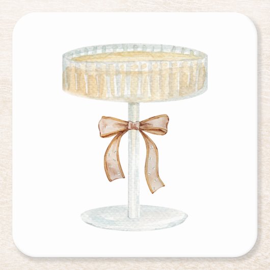 Parel- en Prosecco bruidsdouche liefde  Kartonnen Onderzetters (Voorkant)