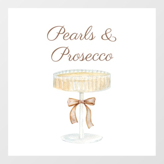 Parel en Prosecco bruidsdouche liefde Raamsticker (Vel)