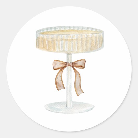 Parel en Prosecco bruidsdouche liefde  Ronde Sticker (Voorkant)