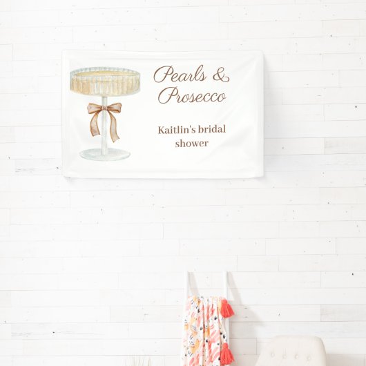 Parel- en Prosecco bruidsdouche liefde  Spandoek (Insitu)
