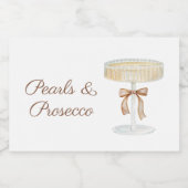 Parel en Prosecco bruidsdouche liefde  Sparkling Wijnetiket (Enkel label)