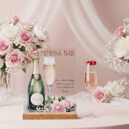 Parel- en Prosecco Bruidsdouche Mimosa Bar Acryl Bord