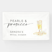 Parel- en Prosecco Bruidsdouche Minimaal Aangepast Spandoek (Horizontaal)