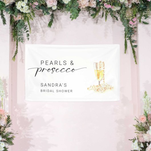 Parel- en Prosecco Bruidsdouche Minimaal Aangepast Spandoek