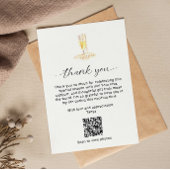 Parel- en Prosecco Bruidsdouche QR-code Bedankkaart