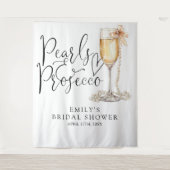 Parel- en Prosecco Bruidsfeest Achtergrond Wandkleed (Voorkant)
