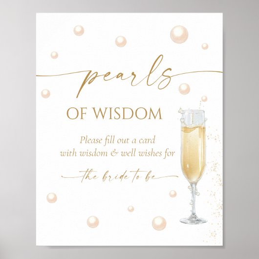 Parel- en Prosecco Bruidsfeest Advies  Poster (Voorkant)
