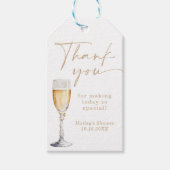 Parel- en Prosecco Bruidsfeest Bedankt Label Cadeaulabel (Voorkant)