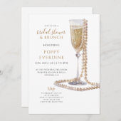 Parel- en Prosecco Bruidsfeest Brunch Kaart (Voorkant / Achterkant)