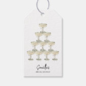 Parel en Prosecco Bruidsfeest Cadeaulabel (Voorkant)