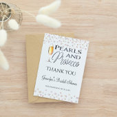 Parel- en Prosecco bruidsfeest cadeautje Bedankkaart