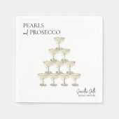 Parel en Prosecco Bruidsfeest Elegant Servet (Voorkant)