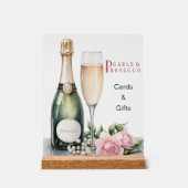 Parel- en Prosecco Bruidsfeest Kaarten & Cadeaus Acryl Bord (Voorkant)