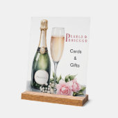 Parel- en Prosecco Bruidsfeest Kaarten & Cadeaus Acryl Bord (Hoek)