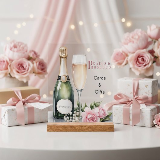 Parel- en Prosecco Bruidsfeest Kaarten & Cadeaus Acryl Bord