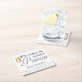 Parel en Prosecco Bruidsfeest Kartonnen Onderzetters (Insitu)