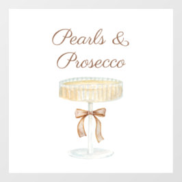 Parel en Prosecco bruidsfeest liefde  Raamsticker