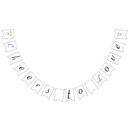 Parel- en Prosecco bruidsfeest liefde Vlaggetjes