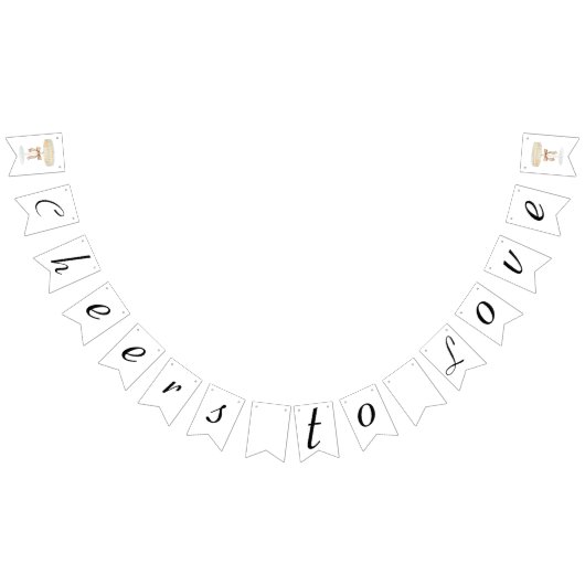 Parel en Prosecco bruidsfeest liefde Vlaggetjes (Alle)