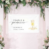 Parel- en Prosecco Bruidsfeest Minimalistisch Aang Spandoek