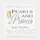 Parel en Prosecco Bruidsfeest Servet (Voorkant)