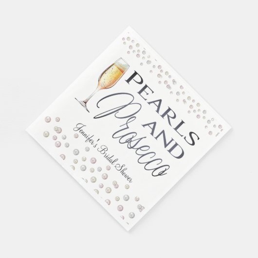 Parel en Prosecco Bruidsfeest Servet (Hoek)