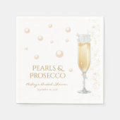 Parel en Prosecco Bruidsfeest Servet (Voorkant)