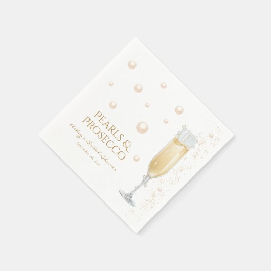 Parel en Prosecco Bruidsfeest Servet (Hoek)