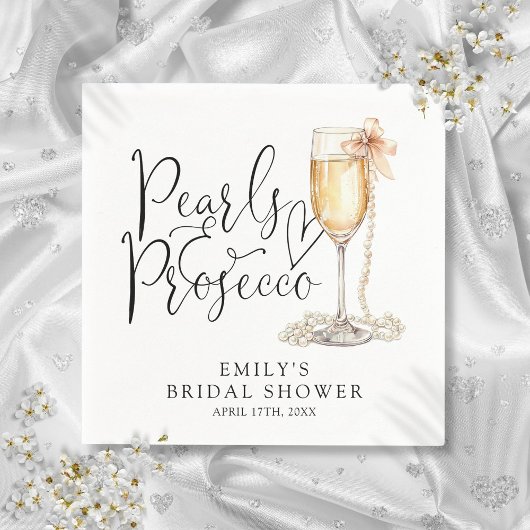 Parel- En Prosecco Bruidsfeest Servet