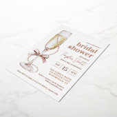 Parel- en Prosecco Bruidsfeest Uitnodiging (Gedraaid)