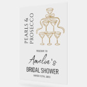 Parel en Prosecco Bruidsfeest Welkomstbord Acryl Bord (Hoek)