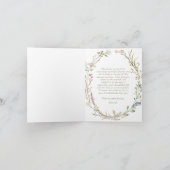 Parel- en Prosecco Bruidsfeest Wilde Bloemen Bedankkaart (Binnen)