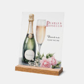 Parel- en Prosecco Bruidsfeestcadeaus Acryl Bord (Hoek)