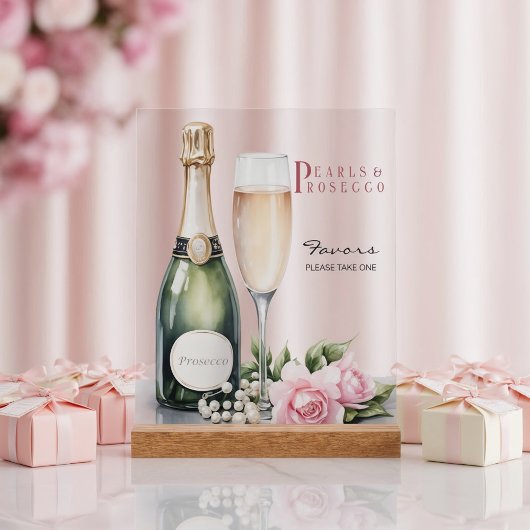 Parel- en Prosecco Bruidsfeestcadeaus Acryl Bord