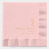 Parel- en Prosecco Bruidsfolie Geprägde servetten (Voorkant)