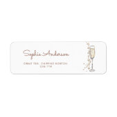 Parel- en Prosecco Bruidsmeisjardiner Adres Etiket (Voorkant)