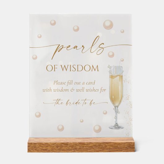 Parel- en Prosecco Bruidsmeisjeduivendevraag Advie Acryl Bord