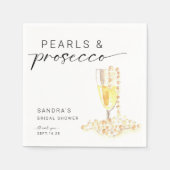 Parel- en Prosecco Bruidsmeisjesfeest Minimalistis Servet (Voorkant)