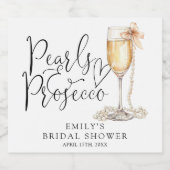 Parel- En Prosecco Bruidsmeisjesfeest Sparkling Wijnetiket (Enkel label)